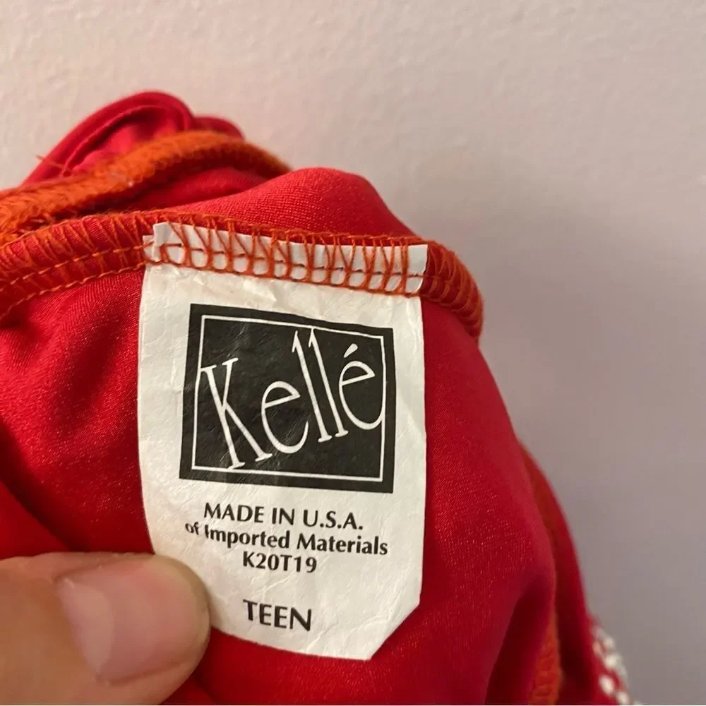 Kelle dance solo costume red asymmetric one sleeve musical theater jazz Teen SA